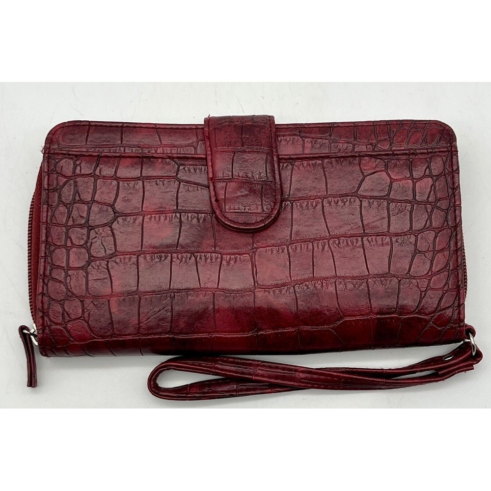 Vintage Maroon‎ Wallet Faux Alligator Skin Read Description